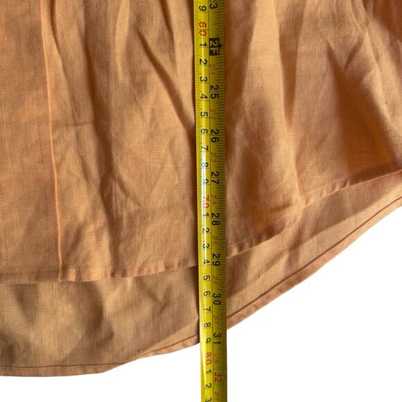 Jos. A. Bank Linen Shirt Men's S Orange Short Sleeve Button Down Traveler's - Picture 4 of 7